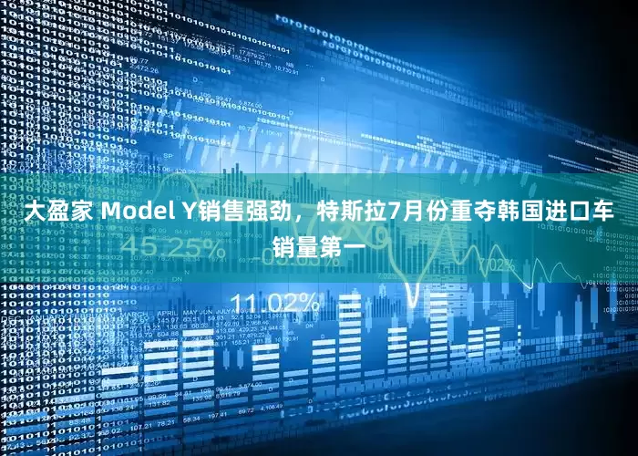 大盈家 Model Y销售强劲，特斯拉7月份重夺韩国进口车销量第一